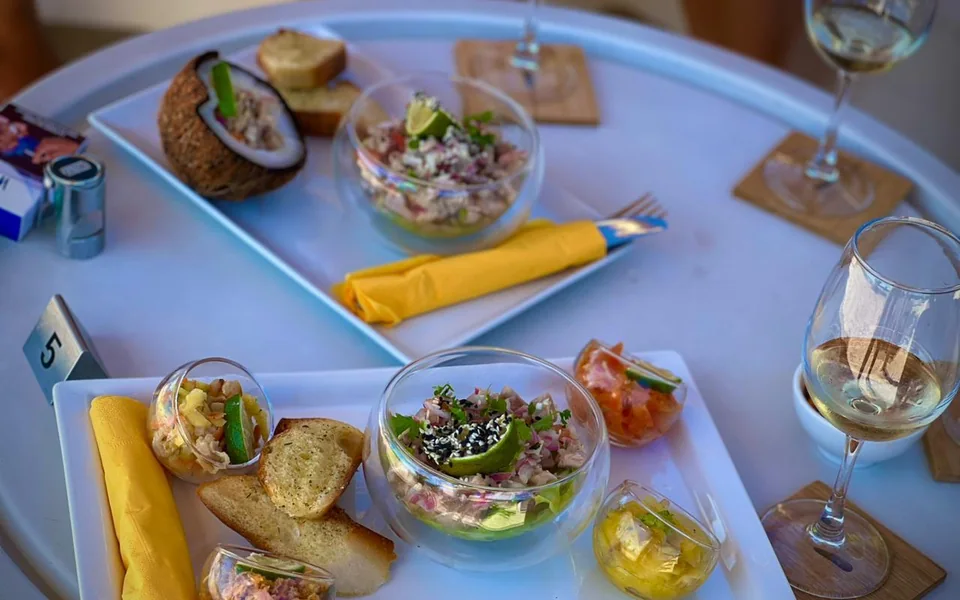 Fresh seafood dishes at Banana Sea Club